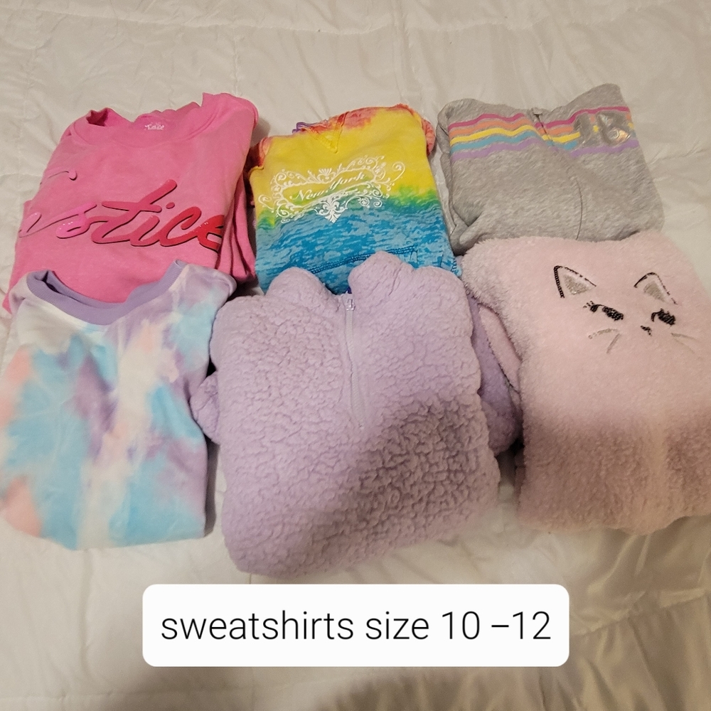 Girls sweatshirts size 10-12